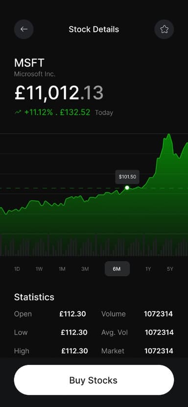 Stock details screen